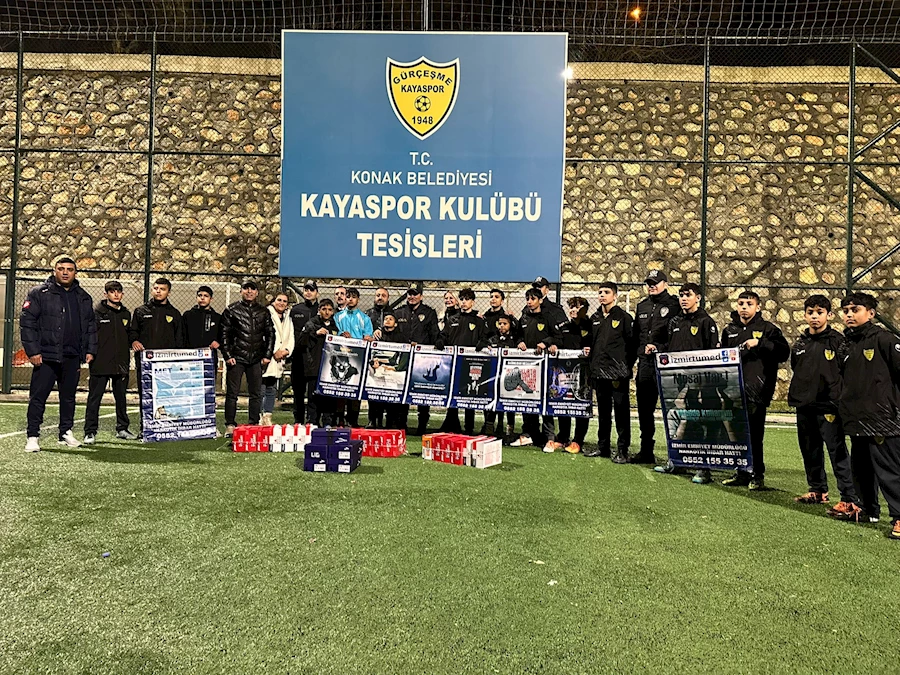 Konak İlçe Emniyet Müdürü Mehmet Balıkçıoğlu'nun katıldığı etkinlikte genç sporculara ayakkabı ve harçlık desteği verildi.