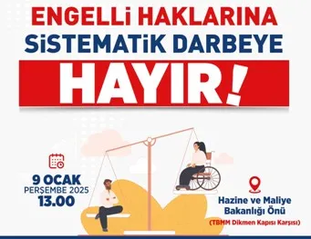 Engelli Haklarına Sistematik Darbeye Hayır! TBMM Dikmen Kapısı Karşısında Büyük Basın Açıklaması